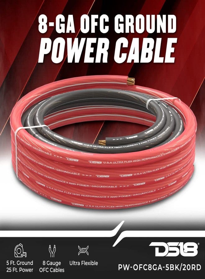 DS18 PW-OFC8GA-5BK/20RD Ultra Flex Power Wire OFC 8 Gauge, 5ft-Black and 20ft-Red - Power Amplifier Wiring Kit - Image 3
